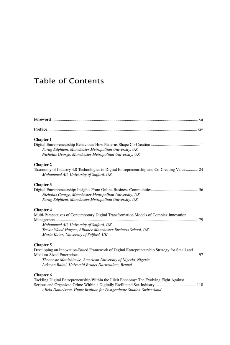 Page 1: Table of contents